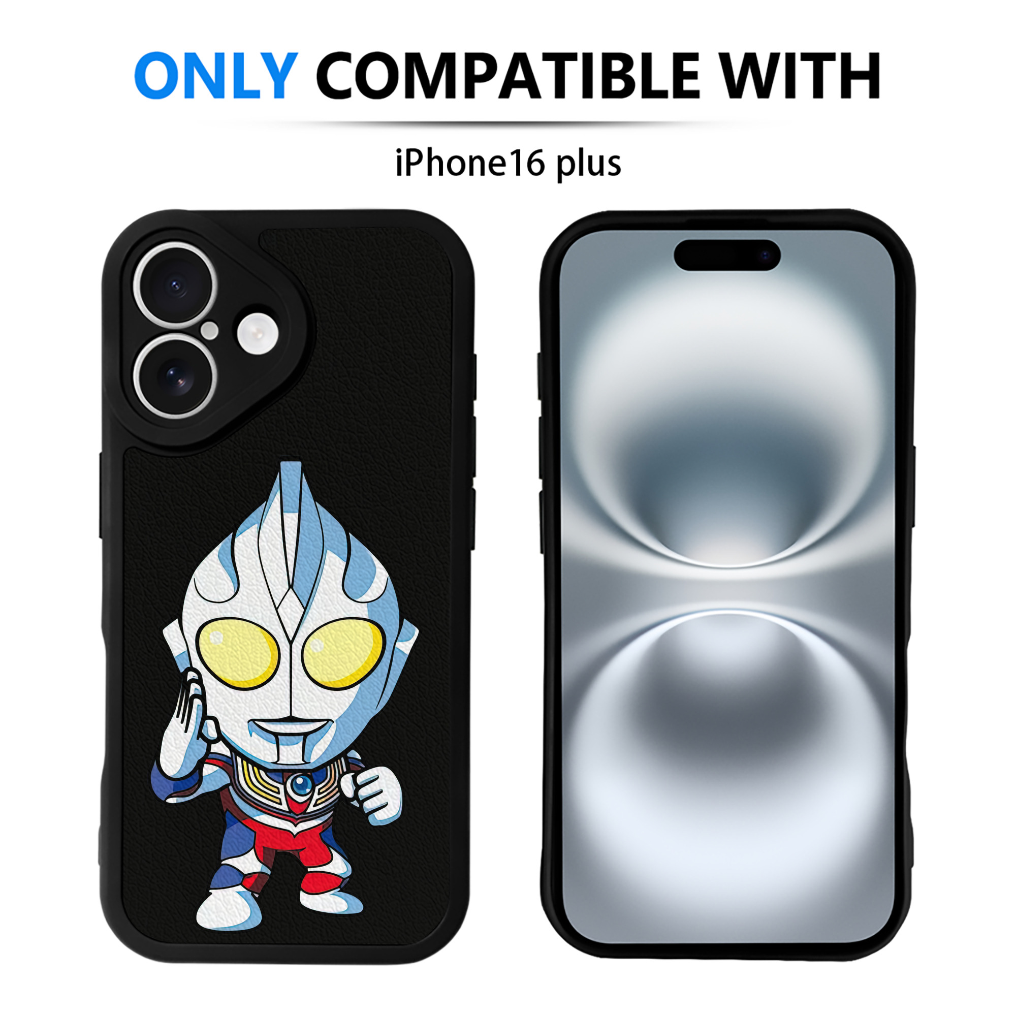 （画像用） ウルトラマン Ultraman 【iPhone 16シリーズ対応】シリコンスマホケース（レザー調） 材質：シリコン